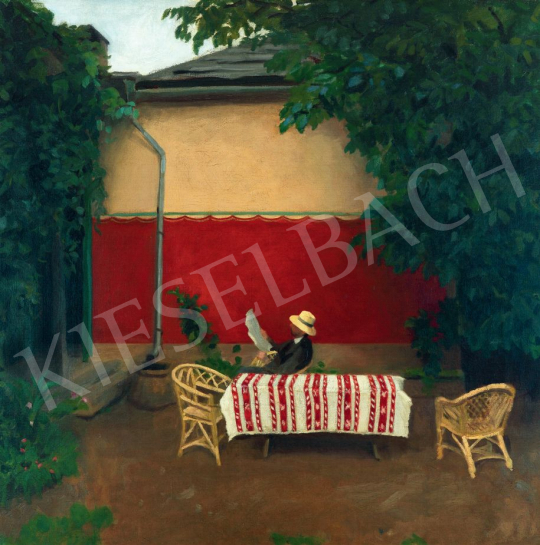 Ferenczy Károly - A vörös fal IV., 1910 festménye