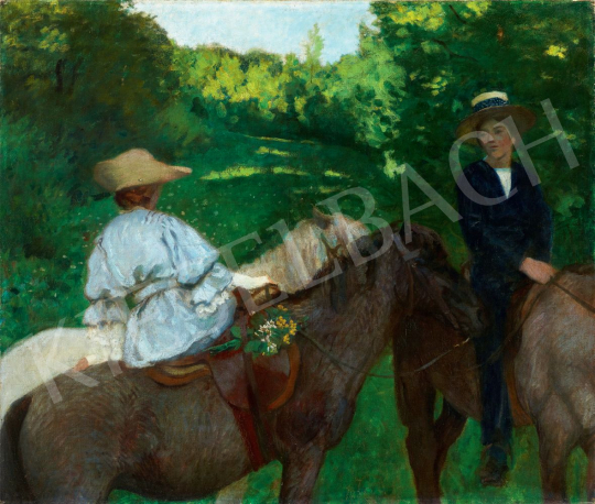  Ferenczy Károly - Lovagló gyermekek, 1905 festménye
