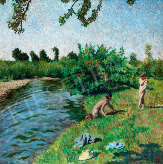  Ferenczy, Károly - Bathing Boys, 1902 painting