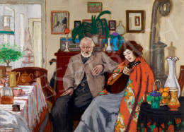 Rippl-Rónai, József - Uncle Piacsek and Lazarine (Old Gentleman and a Woman with Mandolin), 1905 