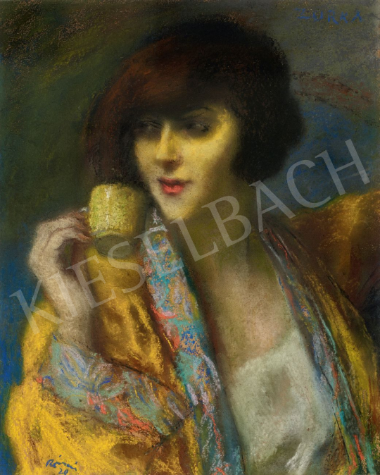 Rippl-Rónai, József - Woman with Chinese Cup, 1920 painting