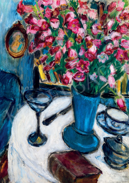  Dénes, Valéria - Still Life with Flowers, c. 1910 painting