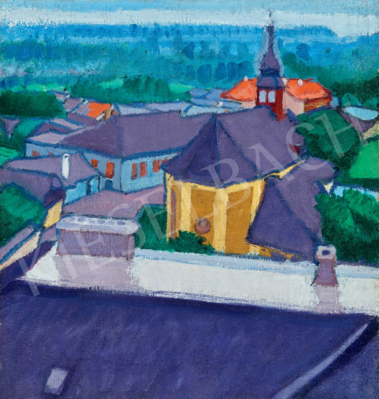  Dénes, Valéria - Streetview at Nagybánya, c. 1908 painting