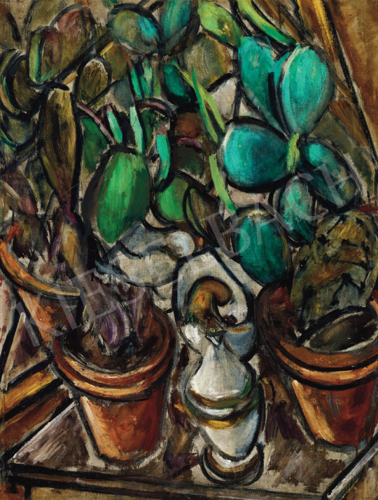 Galimberti, Sándor - Still Life with a Cactus, c. 1912. painting