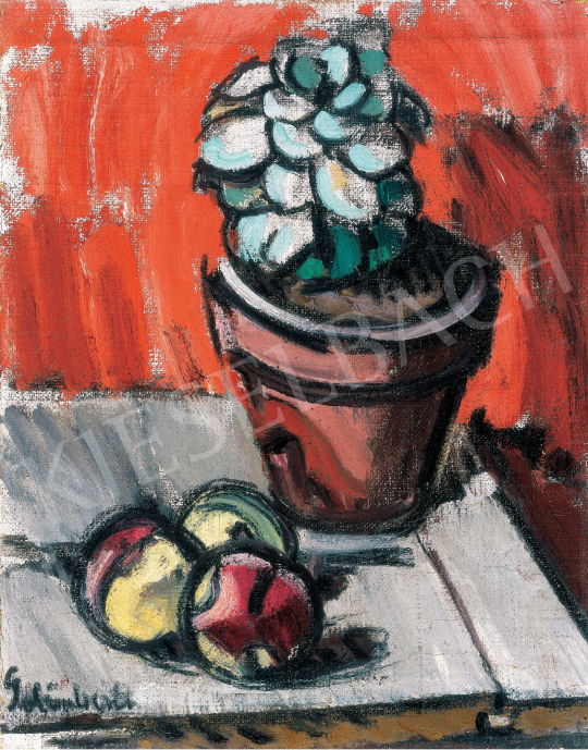 Galimberti, Sándor - Still Life with Flowers and Fruits, 1911 painting