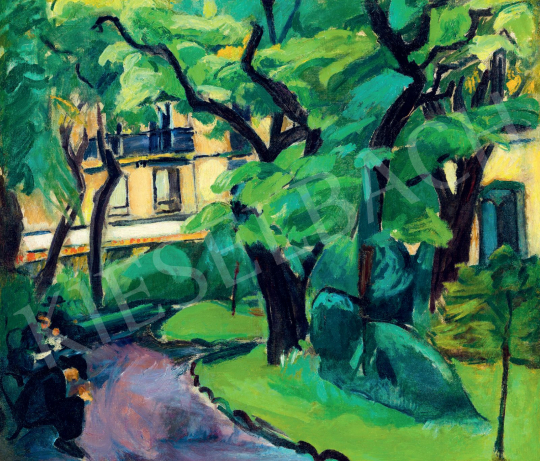  Dénes Valéria - Párizsi részlet (Cluny park), 1910-es évek eleje festménye