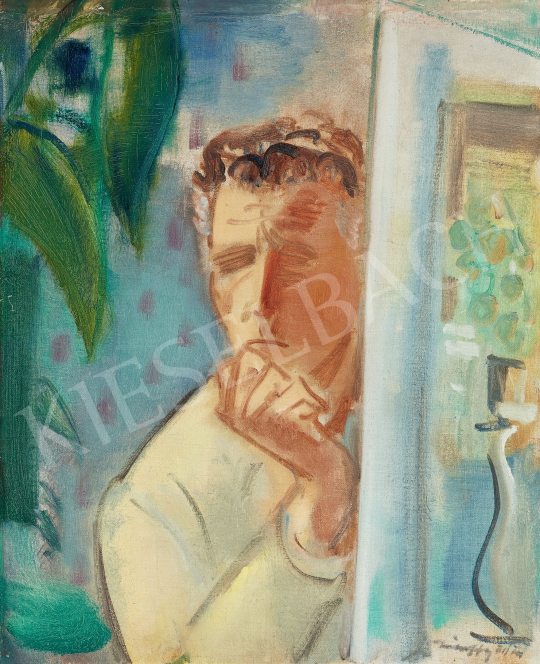  Márffy, Ödön - Thinking Self-Portrait, before 1934 painting