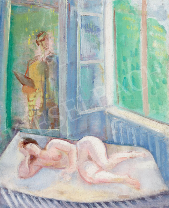  Márffy, Ödön - Nude in the Studio, c. 1930 painting
