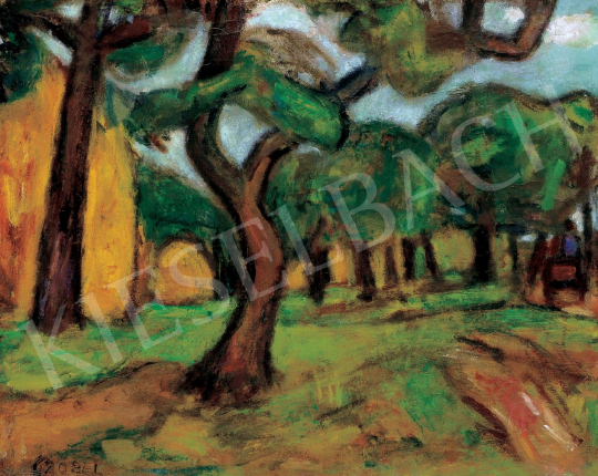  Czóbel Béla - Táj fákkal (Parkrészlet), 1930 körül festménye