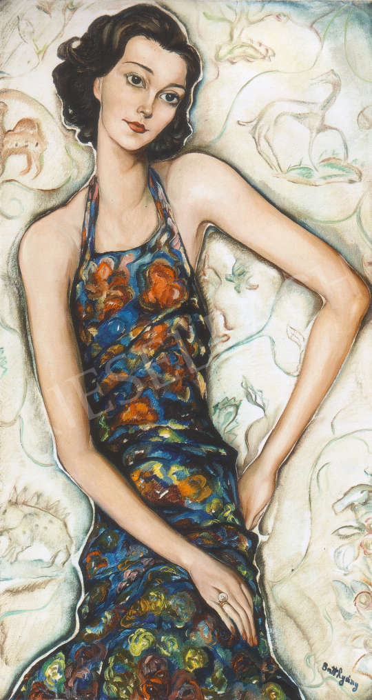  Batthyány Gyula - Fiatal lány portréja festménye
