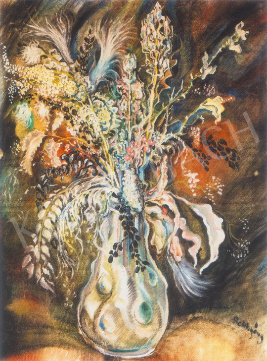  Batthyány Gyula - Virágcsendélet vázában festménye