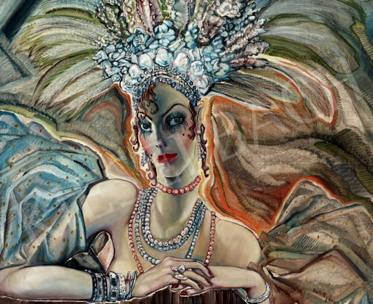  Batthyány, Gyula - Lady with Head-Dress painting