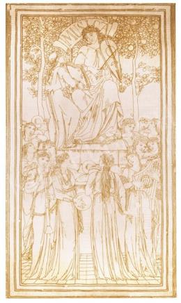 Sir Burne-Jones, Edward Coley - Muzsika (kivitelezés valószínűleg William Morris műhelye) 