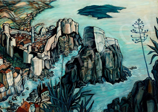  Batthyány Gyula - Dalmát tengerparti táj festménye