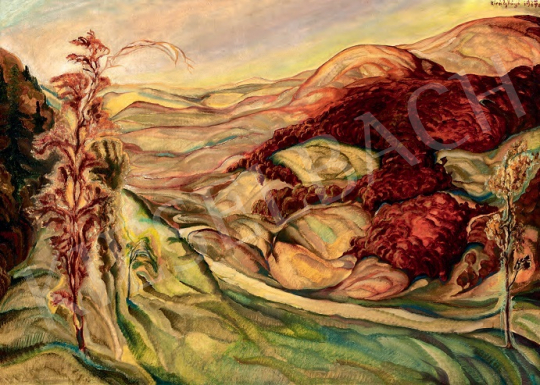  Batthyány Gyula - Vörös tájkép (Királyhágó) festménye