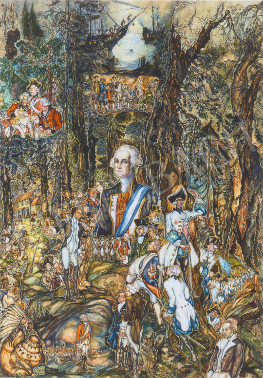  Batthyány Gyula - Amerika történelme (Washington) festménye