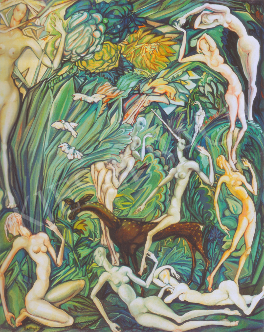  Batthyány, Gyula - Nymphs in the Forest painting