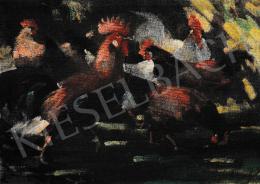  Kieselbach, Géza - Cock with Chickens, 1961 