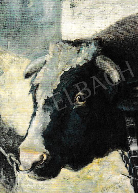  Kieselbach, Géza - Head of a Bull, 1922 painting