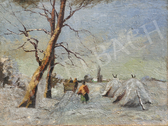 For sale  Burchard Bélaváry, István (Burchard István) - Snowy Lanscape 's painting