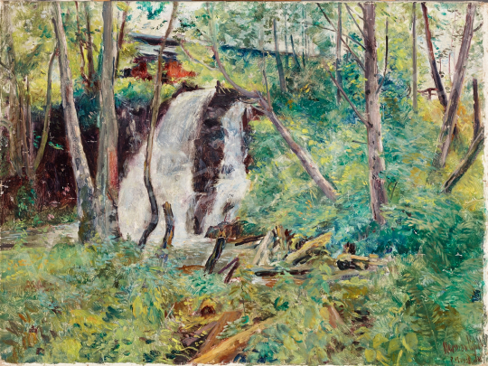  Herman, Lipót - Waterfall in the Forest, 1938 painting