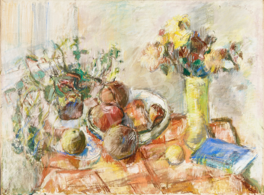  Diener-Dénes Rudolf - Virágcsendélet almákkal festménye