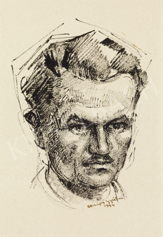  Hiripi Gyula - Önarckép, 1944 festménye