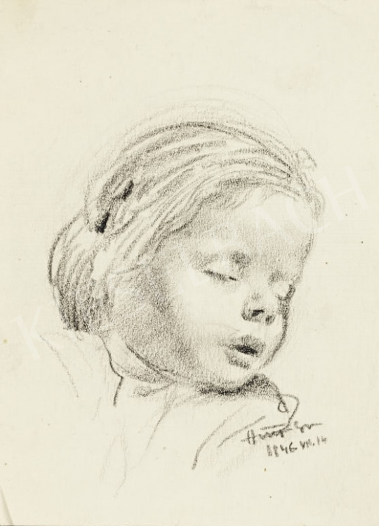 Hiripi Gyula - Marika alszik, 1946 festménye