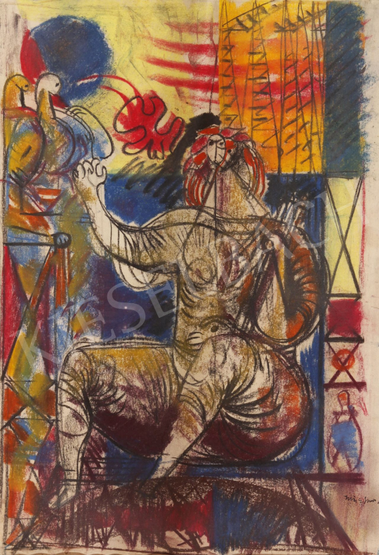  Hincz Gyula - Nőalak (Hommage á Henry Moore) festménye