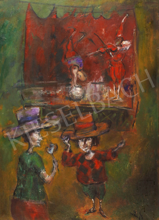  Tóth, Ernő - Scene at Circus, 1987 painting