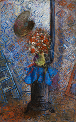  Peterdi, Gábor - Parisian Studio with Flowers 