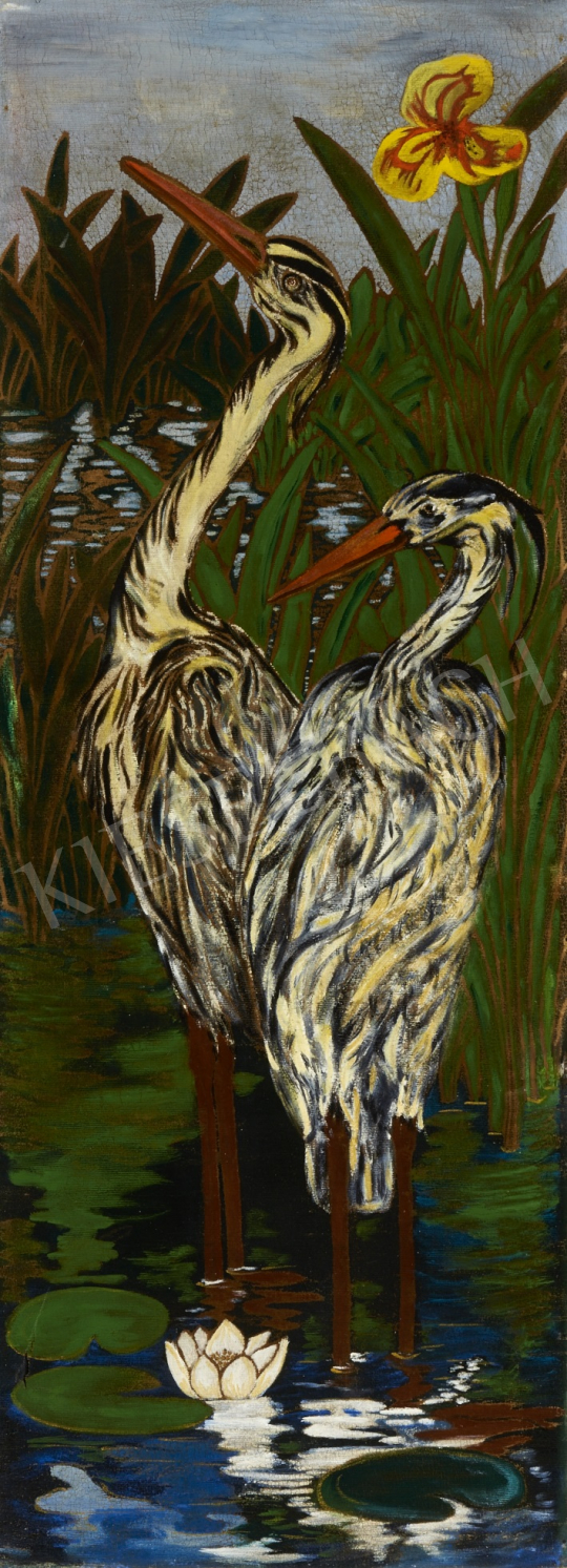 Unknown painter - Cranes (Hommage á Japan) painting