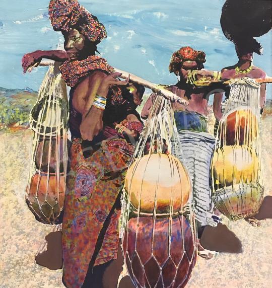 Konkoly Gyula - Afrikai asszonyok, 2001 festménye