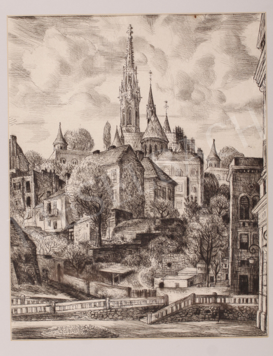 For sale  Szabó, Vladimir - Castle of Buda with the Matthias Church, 1962 's painting