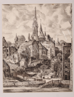  Szabó, Vladimir - Castle of Buda with the Matthias Church, 1962 