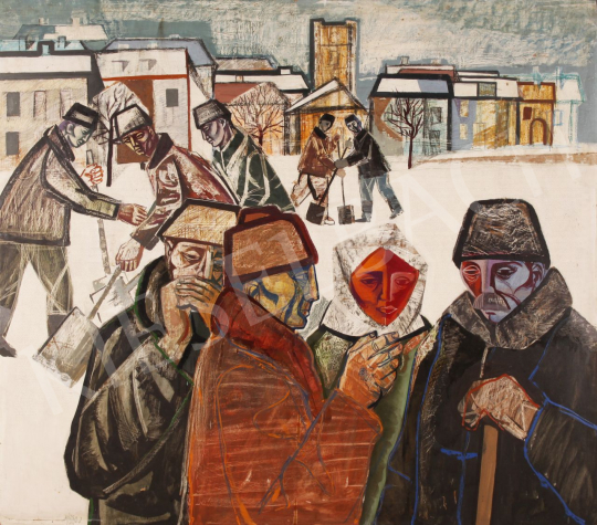  Józsa, János - Snow Shoveling, 1963 painting