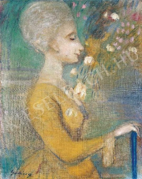  Gulácsy, Lajos - Woman in a Yellow Dress, c. 1910. painting