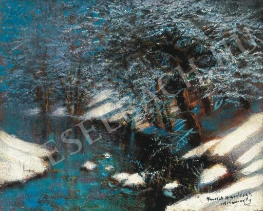  Mednyánszky László - Téli patak, 1910 körül festménye