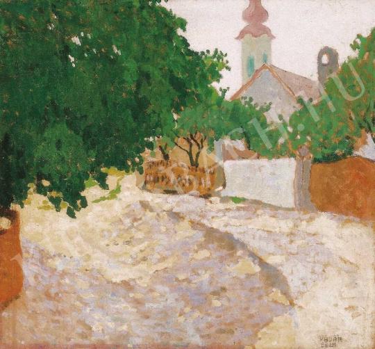  Kádár, Béla - Village Street, c. 1910. painting