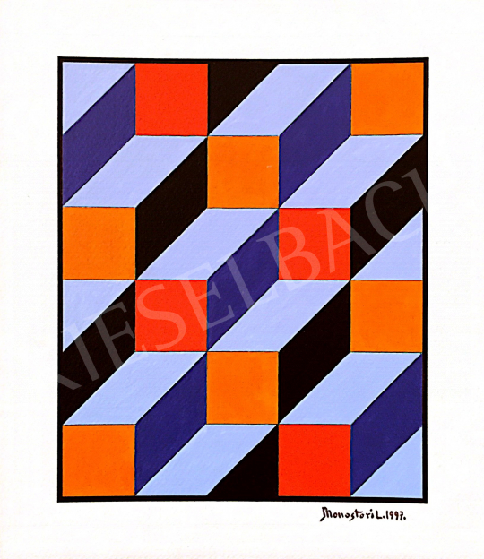 Monostori, László - Multi-Colored Prisms, 1997 painting