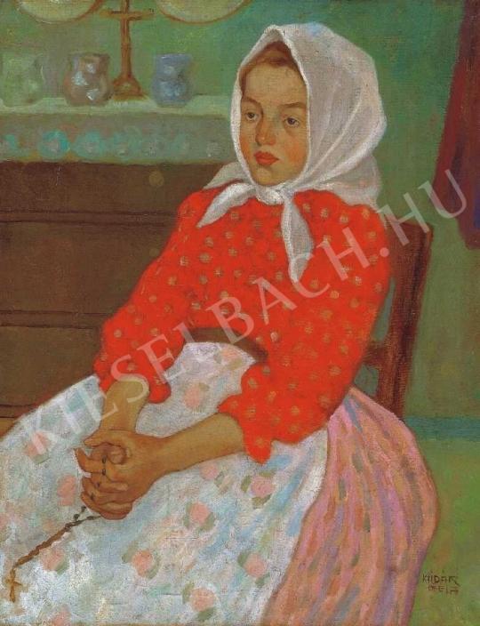  Kádár, Béla - Small Girl in a Headscarf, 1908/1910. painting