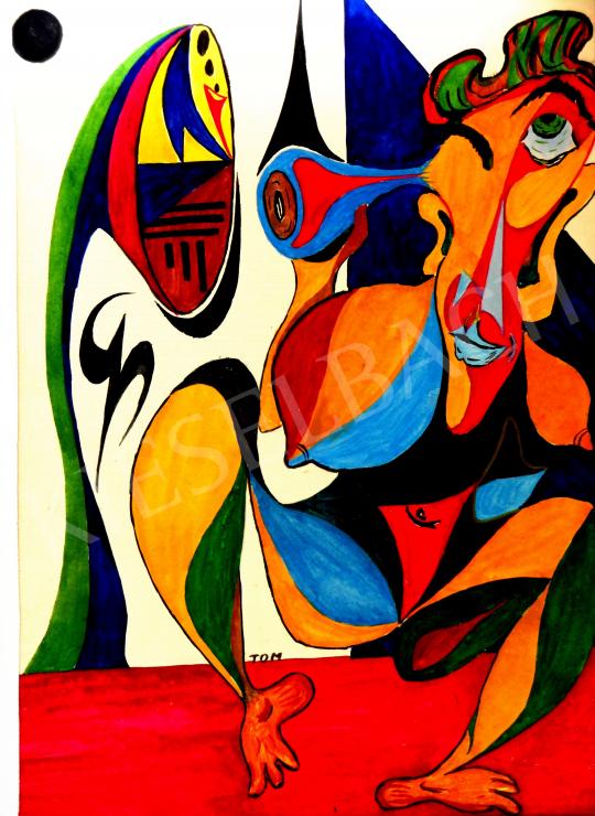 Eladó  Bartók Sándor - Várandós kéjelgés, 1966 festménye