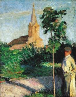 Szüle, Péter - Man in front of a Church, 1911. 