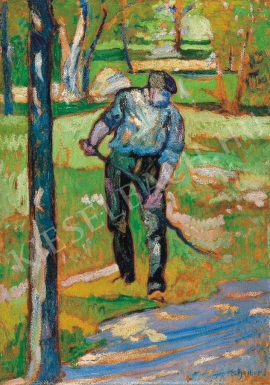  Scheiber, Hugó - Gardener (In a Garden), 1910s. painting