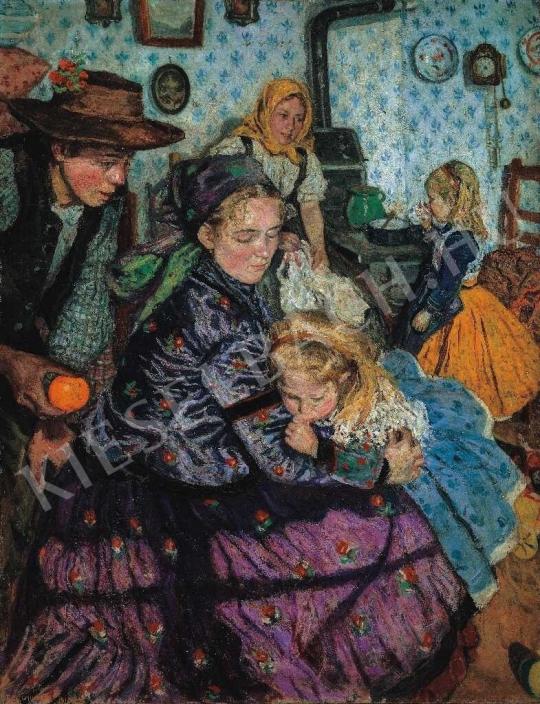  Perlmutter, Izsák - Peasant Family, 1910. painting
