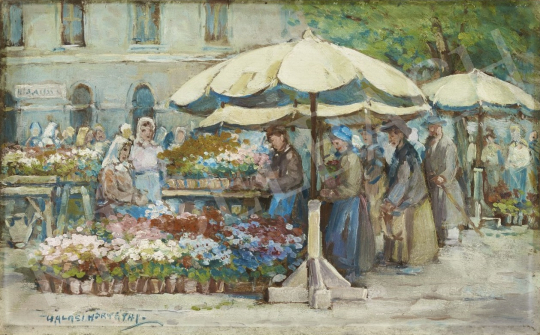 Halasi Horváth, István (Horváth István) - Flower Market painting