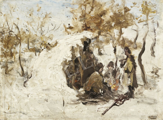 For sale Bruck, Lajos - Wintry Hunting 's painting