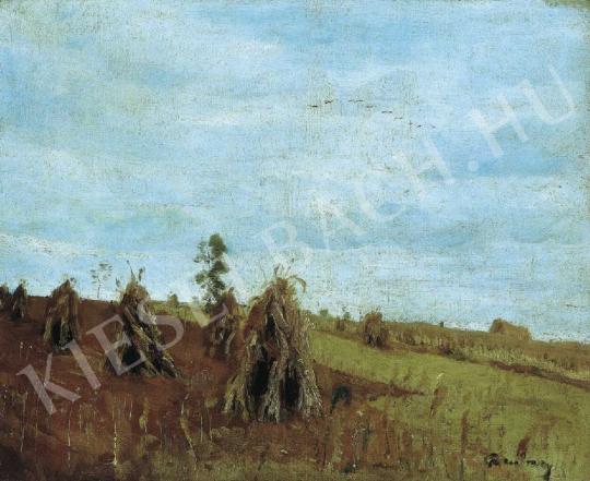  Rudnay, Gyula - Landscape with Corn Sheaves, Early 1920s. painting