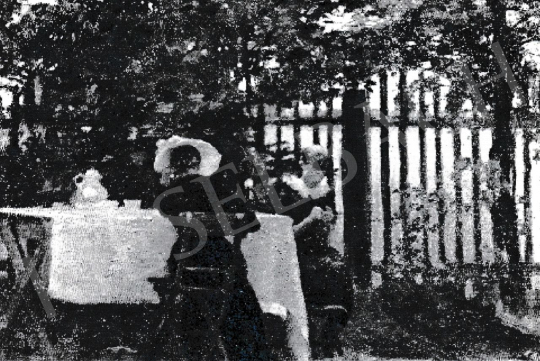  Ferenczy, Károly - In the Garden of Neuwittelsbach / Garden Scene / In the Arbour / Breakfast in the Arbour, 1893 painting