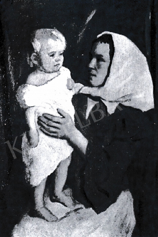  Ferenczy Károly - Anya gyermekével I., 1912 festménye